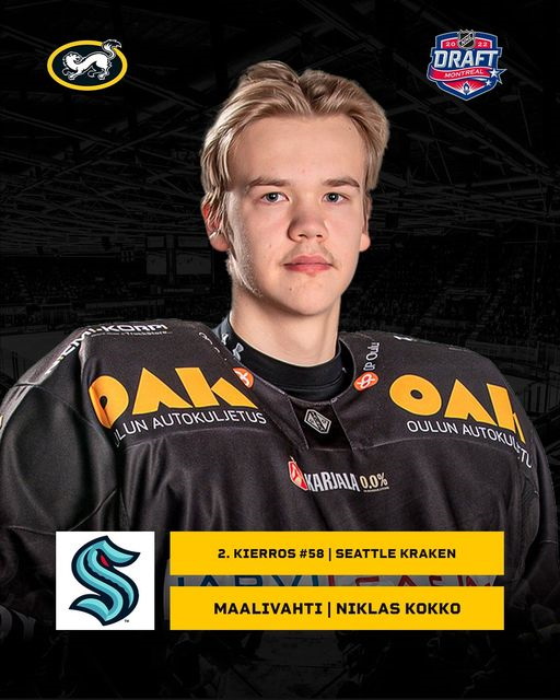 Kärppien Niklas Kokko varattiin NHLään Oulun Kärpät